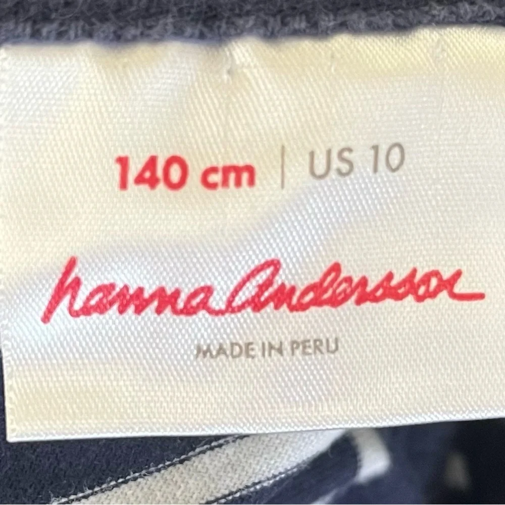 Hanna Andersson girls dress Sz 140/10 pockets 100% cotton striped